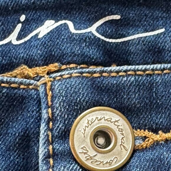 INC International Concepts Fringed Straight Leg Jeans, Size 6 - Picture 3 of 10